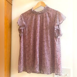 ee:some chiffon tee. Mauve and navy. Perfect worn maybe twice. Size large